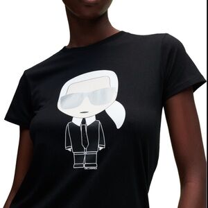 Karl Lagerfeld Ikonic Karl T-Shirt Black Women’s S Streetwear Monochrome Luxury